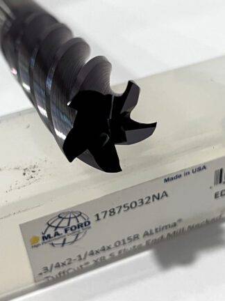 M.A. Ford TuffCut XR 5 Flute End Mill Necked 3/4x2-1/4x6x.015R ALtima 18014