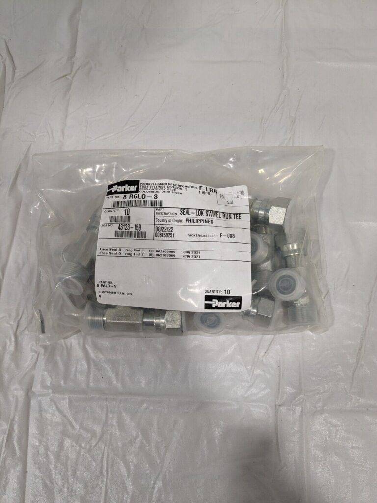 Parker Seal-Lok Run Tee 1/2 X 1/2 ORFS Swivel X 1/2 Steel Qty 10 8 R6LO-S