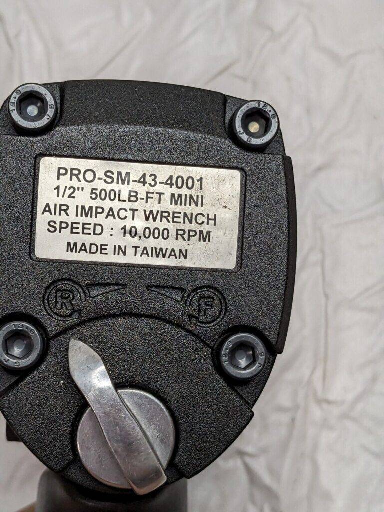 PRO-SOURCE Air Impact Wrench: 1/2″ Drive, 500 ft/lb PRO-SM-43-4001