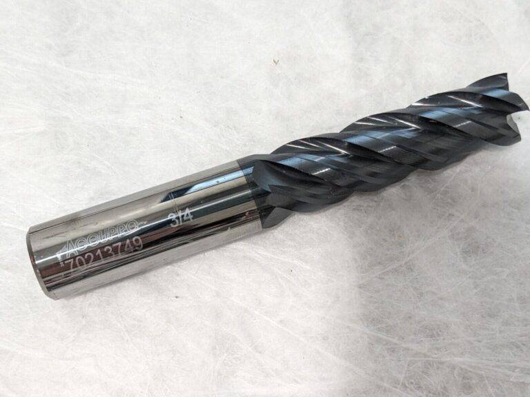 ACCUPRO Square End Mill: 3/4″ Dia, 2-1/2″ LOC, 4 Fl Solid Carbide 12180473