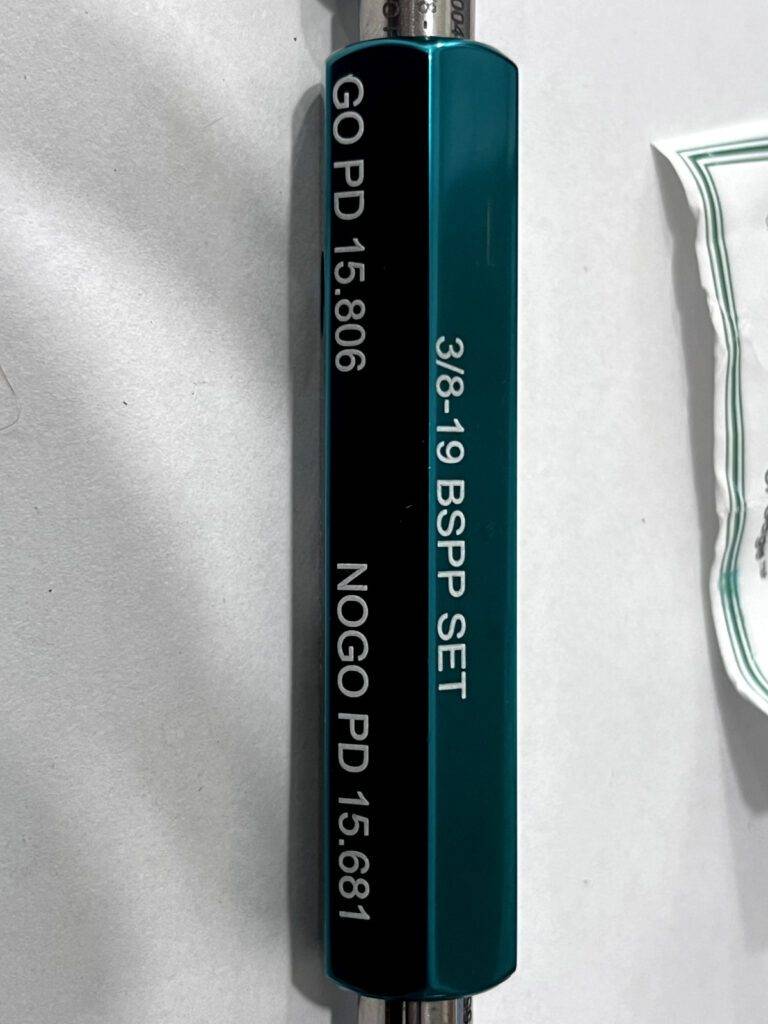 GF GAGE Pipe Thread Plug Gage: Straight, 3/8-19 S037519BSPPS