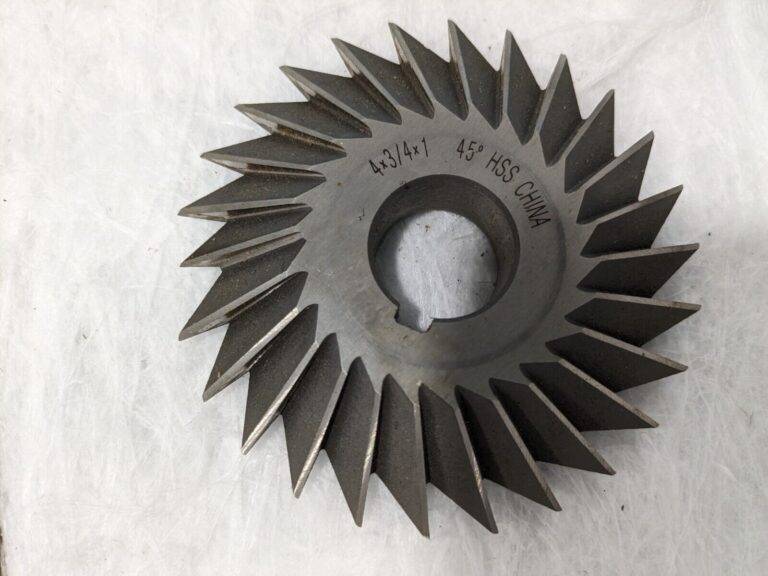Double Angle Milling Cutter: 45 °, 4″ Cut Dia HSS 328-4435