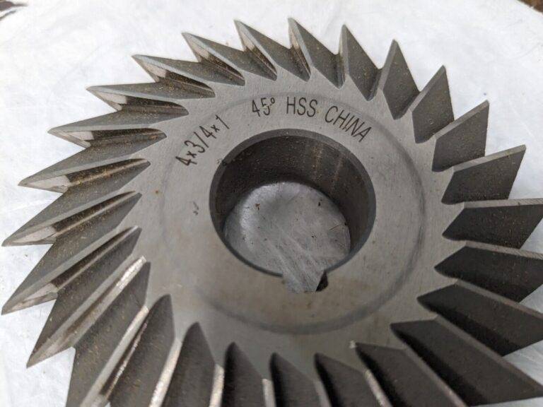 Double Angle Milling Cutter: 45 °, 4″ Cut Dia HSS 328-4435