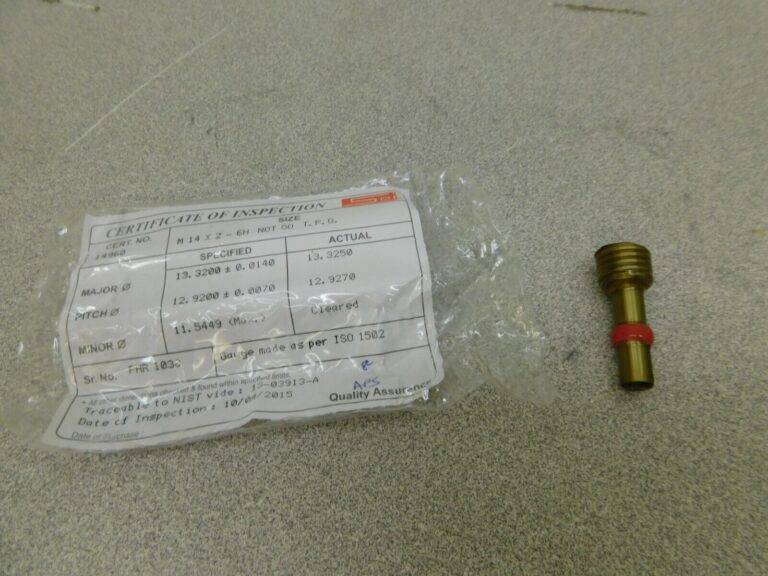 SPI Metric Taperlock Thread Plug Gage Single End M14x2 Thread NOGO 34-591-8