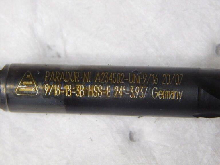 Walter Prototyp HSS Plug Tap 9/16”-18 UNF RH 4Fl RH 7/16” Shk A234502-UNF9/16