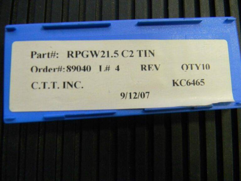 C.C.T Inc. Carbide Inserts RPGW 21.5 C2 TiN Box of 10