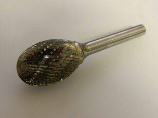 Atrax 3/4" Cut Diam, 1/4" Shank Diam, Carbide Double Cut Oval Burr 85287688