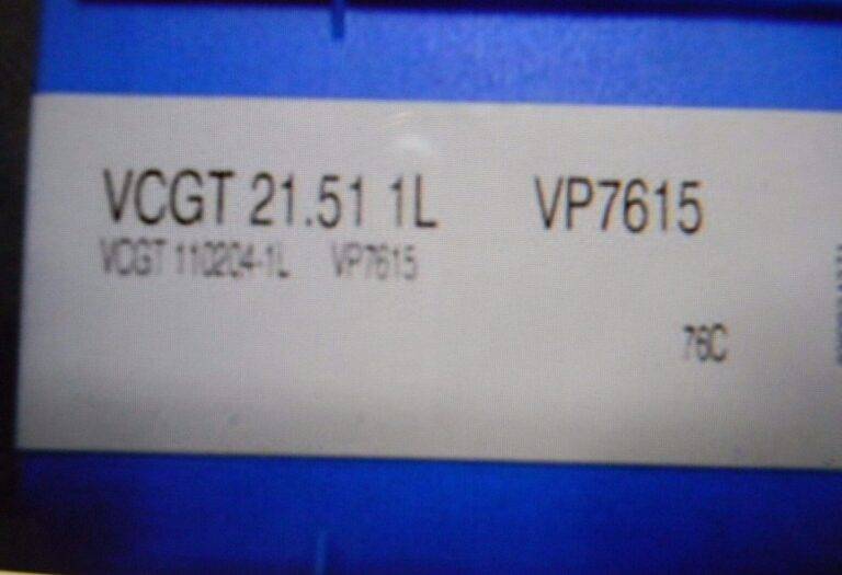 Valenite Carbide Inserts VCGT21.51-1L Grade VP7615 Qty. 6