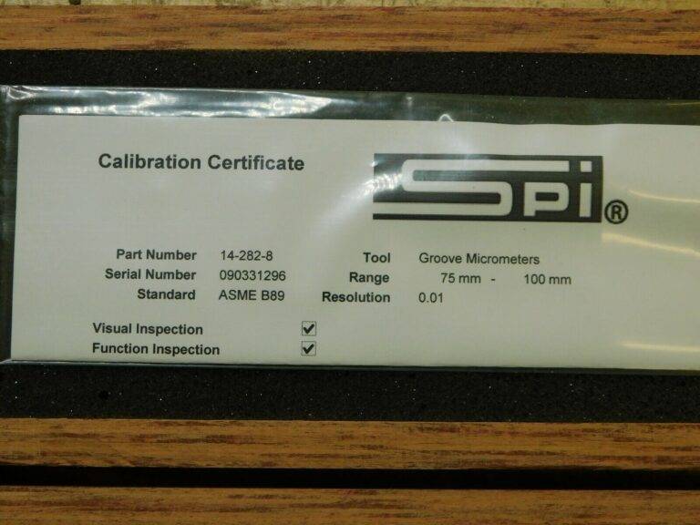 SPI Groove Micrometer 75-100mm Outside Range 76.5-101.5mm Inside Range 14-282-8