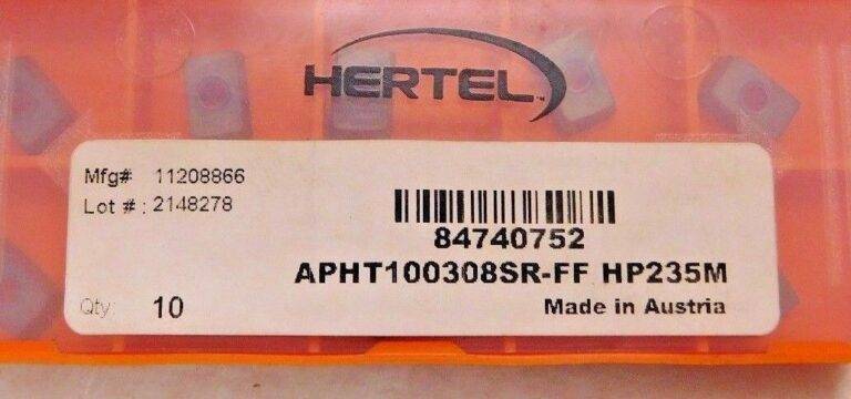 Hertel Carbide Milling Inserts Chipbreaker FF Grade HP235M Qty 10 84740752