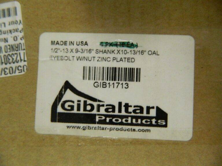 Gibraltar Eyebolt 2-1/2" Thread Length 5/8" Inside QTY 10 GIB11713
