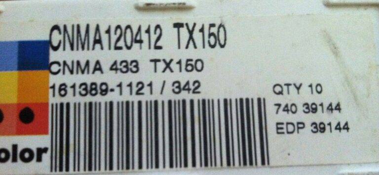 Seco Carbide Turning Inserts CNMA120412 CNMA433 TX150 Qty 10 39144
