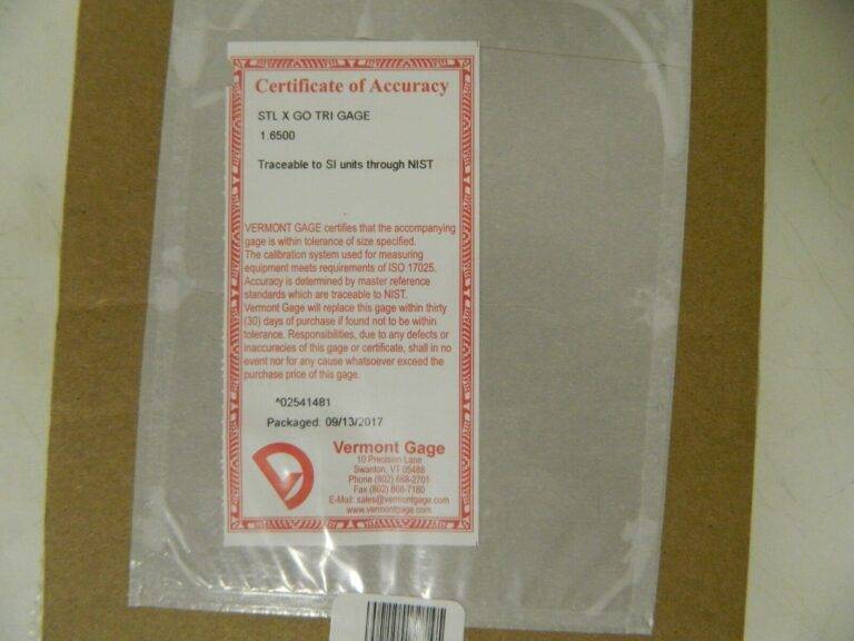 Vermont Gage X Go Gage Pin 1.5101-2.010 191204110