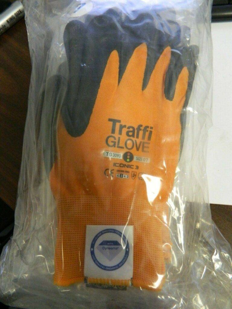 TraffiGlove Iconic 3 Water/Oil Res Fine Gauge Gloves Cut Res 3 SZ 7 Amber QTY 10