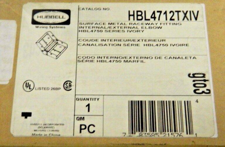 Hubbell 6.04" L x 4.59" H Wiring Device-Kellems Raceway Elbow End #HBL4712TXIV