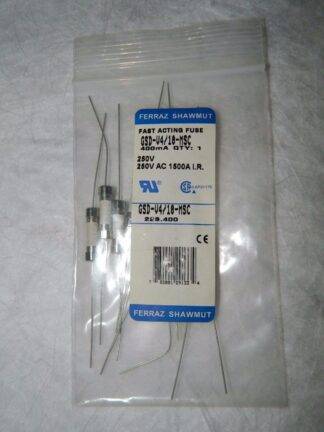 Ferraz Shawmut Fast Acting Mini Ceramic Fuse 250V 400mA 10 Pack GSD-V4/10