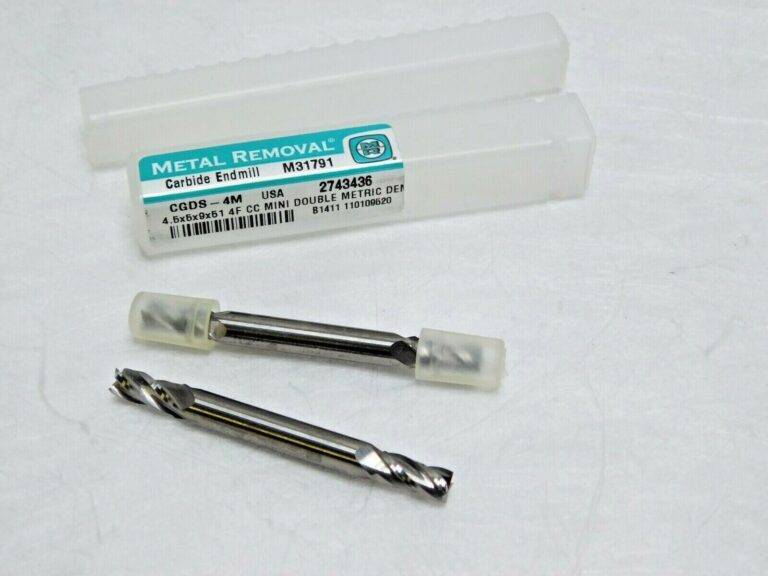 Metal Removal Carbide Double End Mills 4.5mmX5mmX9mmX51mm 4FL Qty 2 M31791