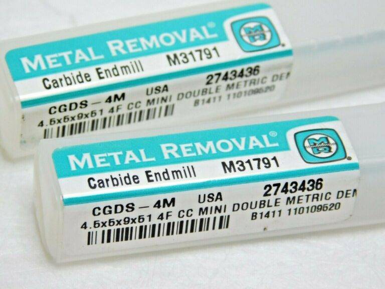 Metal Removal Carbide Double End Mills 4.5mmX5mmX9mmX51mm 4FL Qty 2 M31791