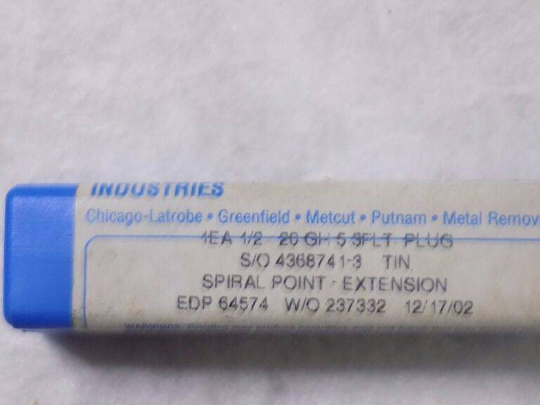 Greenfield HSS Spiral Point Extension Plug Taps 1/2"-20 GH5 3F TiN 64574