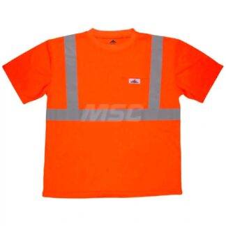 MCR SAFETY Size 5XL Orange High Visibility T-Shirt QTY 5