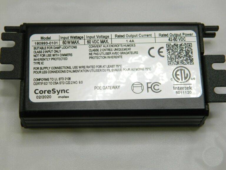 Molex POE Gateway, Black Extrusion 60W Max 60VDC Max 1.4A Output 180993-0101