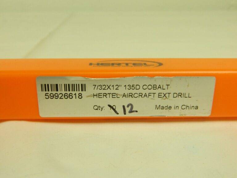 HERTEL Cobalt Aircraft Ext. Drill 7/32″ Diam 2-1/2″ FL L 135° Qty 12 59926618