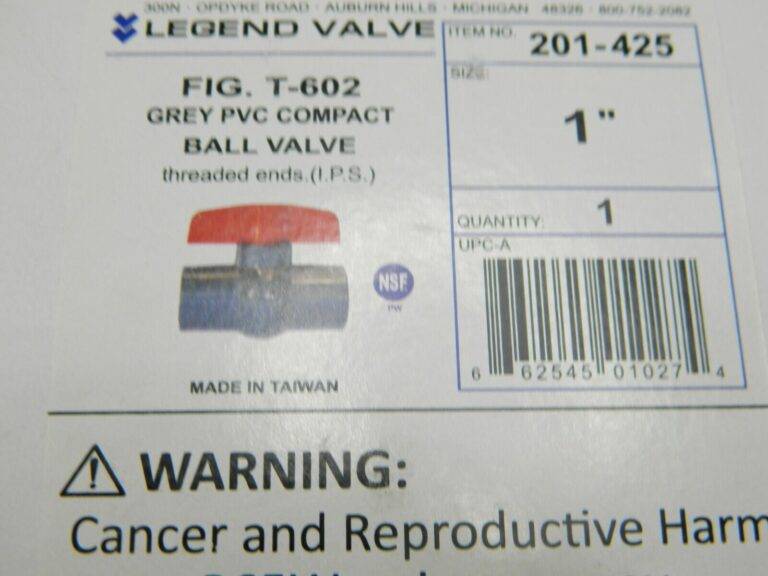 LEGEND VALVE 1″ Pipe, Full Port, PVC Miniature Ball Valve Qty 2 201-425