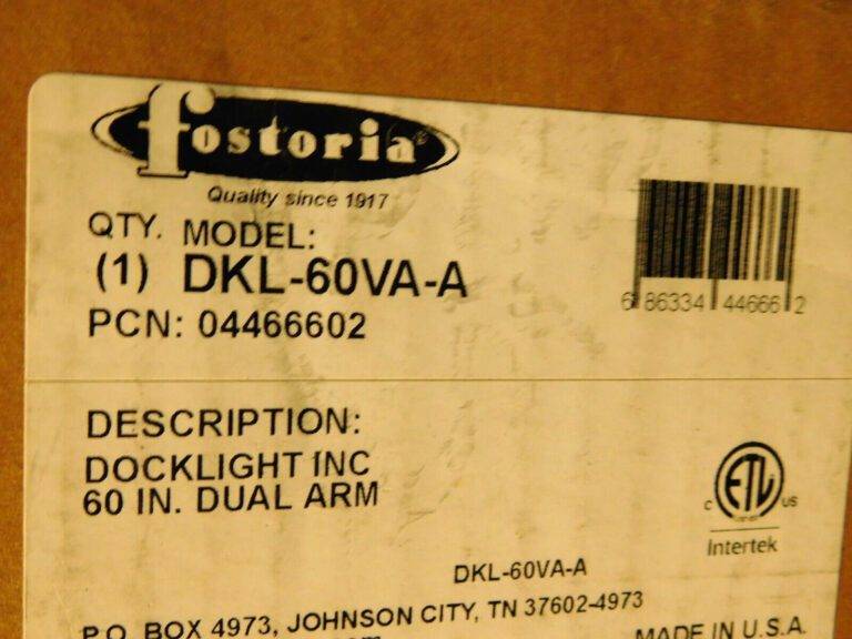 FOSTORIA Yellow Dock Light 60" Arm Length 120V W/O BULB DKL-60VA-A