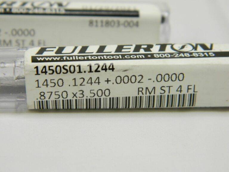 Fullerton Carb Chucking Reamer .1244 Str FL Str Shank 4 FL Qty 2 1450S01 .1244