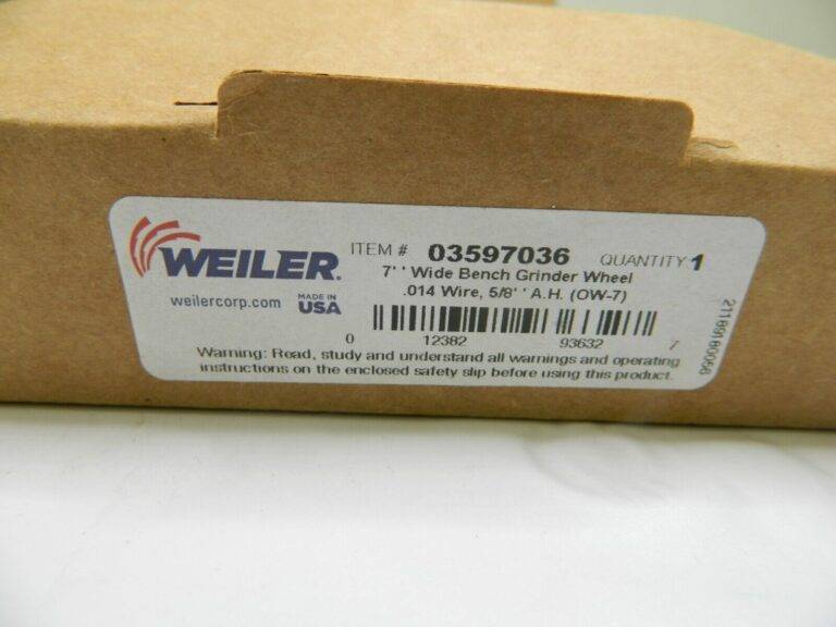 WEILER Wheel Brush: 7″ Wheel Dia, Crimped 5/8″ Hole, 6,000 RPM Qty 2 93632