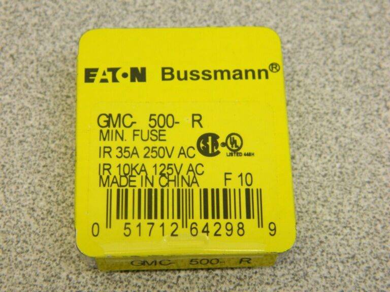 BUSSMANN Cartridge Time Delay Fuse: 0.5 A, 20 mm OAL, 5 mm Dia Qty 5 GMC-500-R