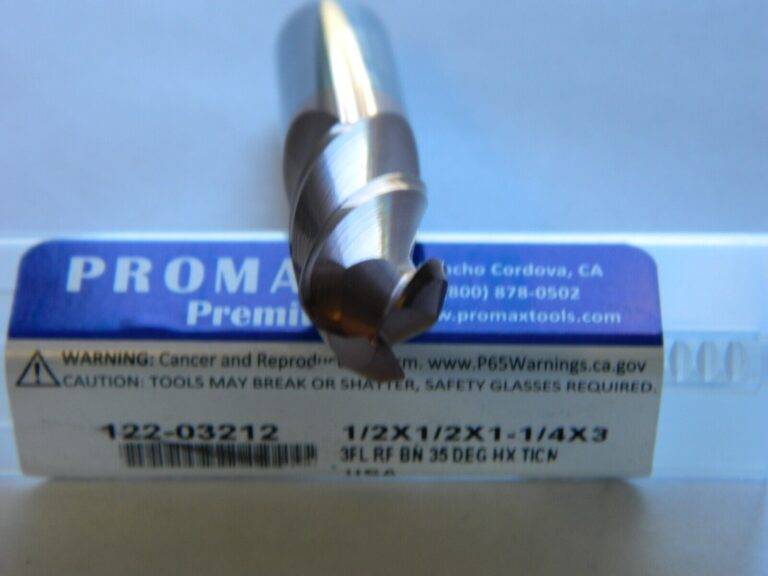 PROMAX Ball End Mill: 0.5″ Dia, 1.25″ LOC, 3 Flute, Solid Carbide 122-03212