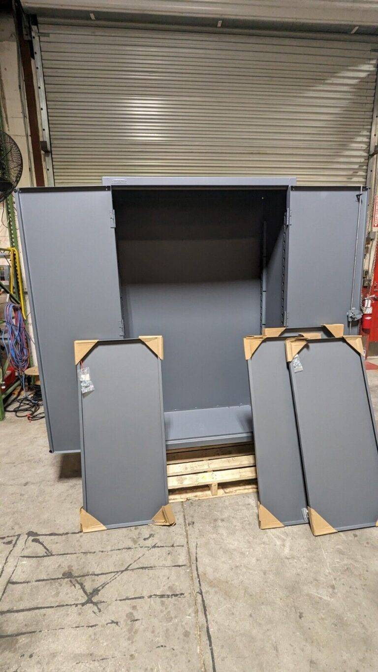 DURHAM Locking Steel Storage Cabinet 4 Shelf Padlock Hasp HDC-244878-4S95