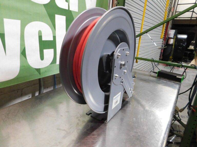 PRO-SOURCE Hose Reel with Hose 3/8″ ID x 50' Spring Retract 300 psi 1/4″ NPT Out