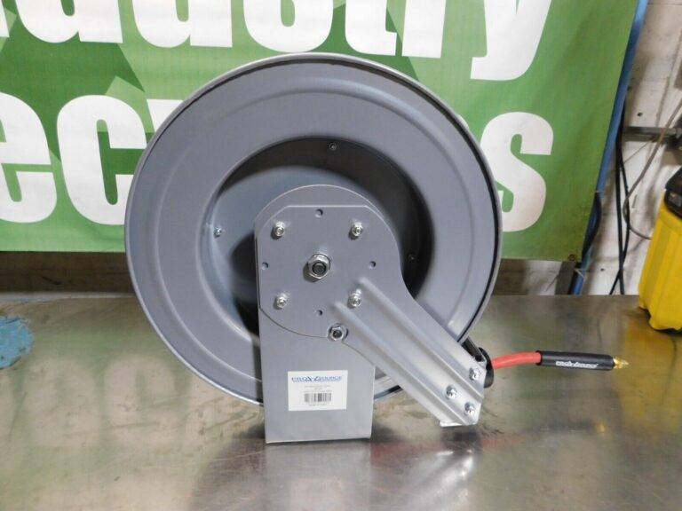 PRO-SOURCE Hose Reel with Hose 3/8″ ID x 50' Spring Retract 300 psi 1/4″ NPT Out