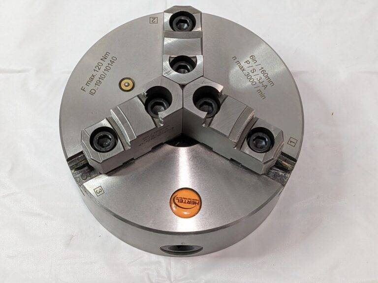 Hertel Self-Centering Manual Lathe Chuck 6" Dia 3-Jaw Plain Back P / S / 3J-A