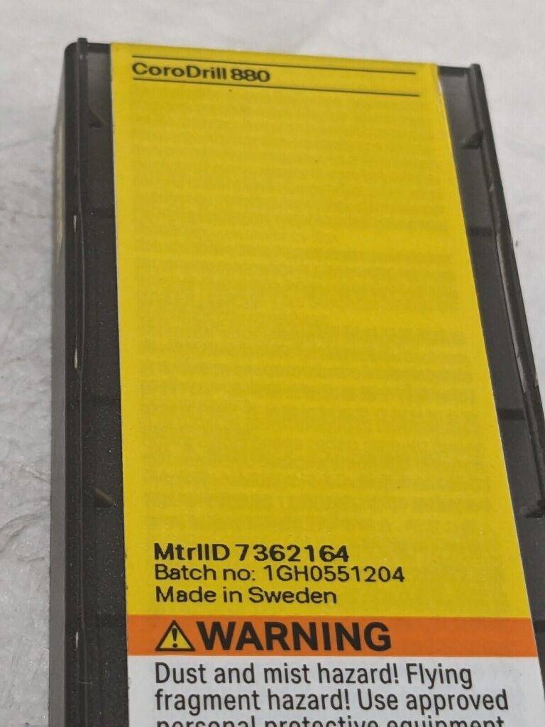 Sandvik Indexable Drill Insert: 880LM N134, Solid Carbide Qty 5 7362164