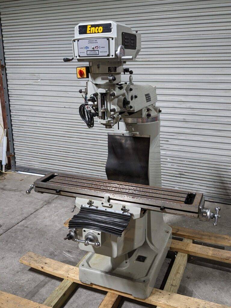 Enco Variable Speed Knee Mill 9 x 49 Table R8 Taper 949-PH3-E Used / No Motor
