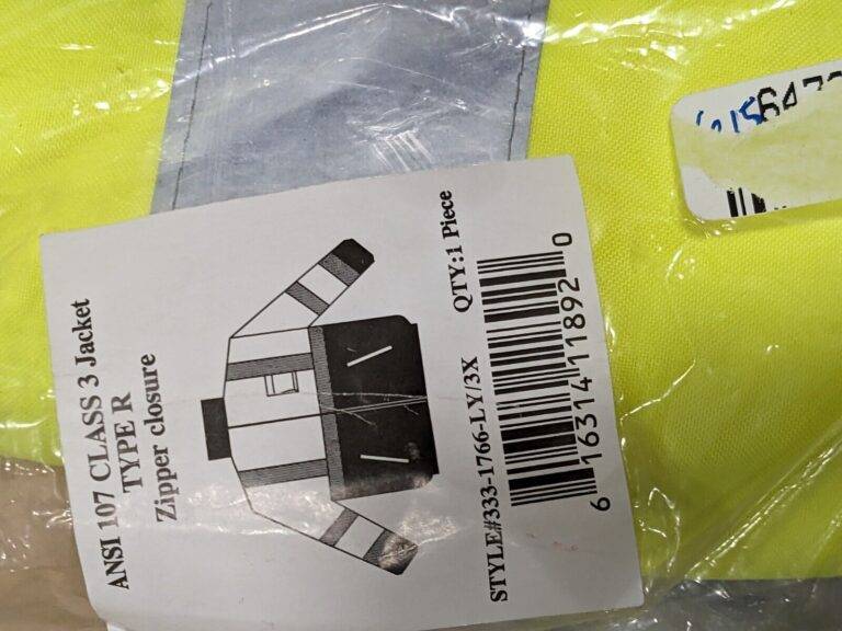 PIP Work Jacket: Size 3X-Large, Polyester, Zipper Closure 333-1766-LY/3X