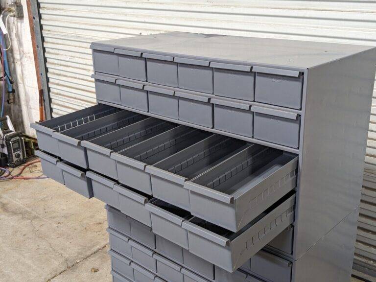Durham Bin Storage Cabinet 60 Drawer 48 x 34 x 17 Steel Gray 028-95 Damaged