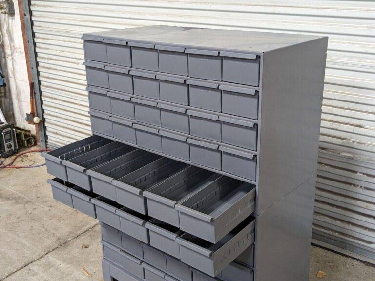 Durham Bin Storage Cabinet 60 Drawer 48 x 34 x 17 Steel Gray 028-95 Damaged