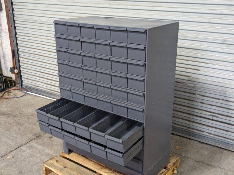 Durham Bin Storage Cabinet 60 Drawer 48 x 34 x 17 Steel Gray 028-95 Damaged