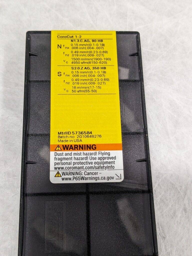Sandvik Grooving Insert: N1230450 H13A, Solid Carbide Qty 10 5736584
