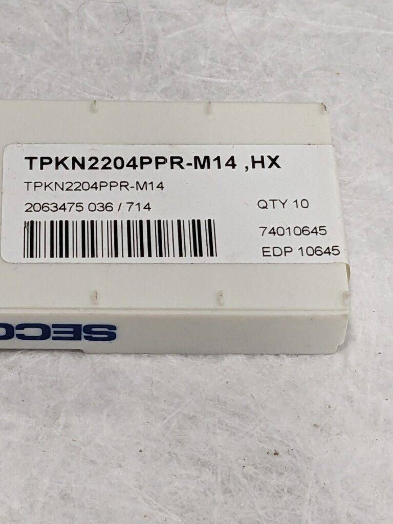 SECO Milling Insert: TPKN2204PPR-M14 HX, Solid Carbide Qty 10 74010645