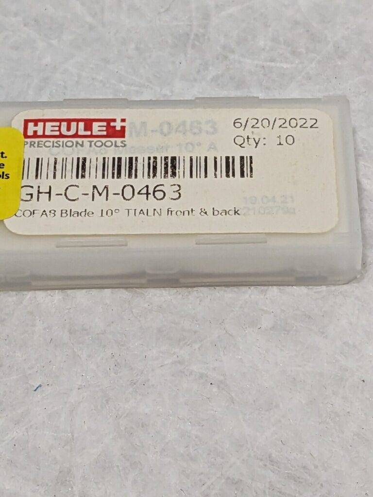 Heule COFA8 Blade 10° Carbide – TiALN Front and Back Cutting Qty 10 GH-C-M-0463