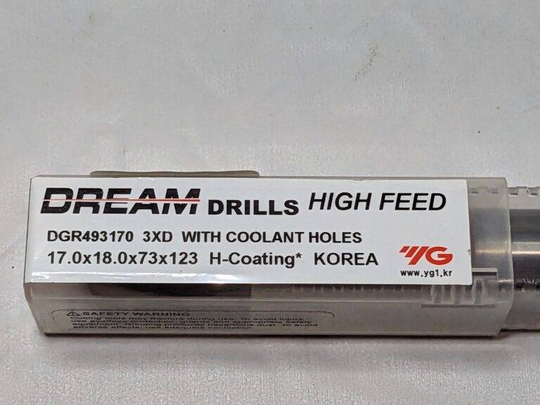 YG-1 Carbide Hi-Feed Dream Drill w/Coolant Holes 17.00mm Diam 3XD 3FL DGR493170