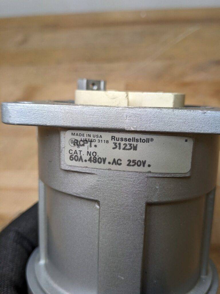 Russelstoll 3123W Receptacle w/ Junction Box 60 Amp 480 VAC 3-Pole 3-Wire
