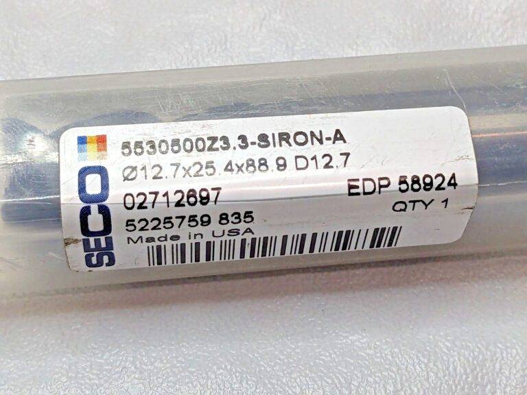 SECO Carbide Corner Chamfer End Mill 1/2" Dia 3FL 5530500Z3.3-SIRON-A 02712697