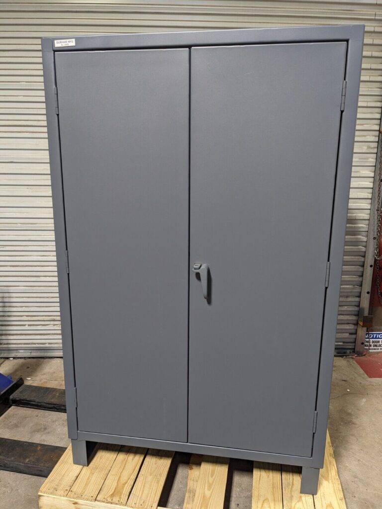 Durham Heavy Duty Storage Cabinet 4-Shelf 12 Ga. Steel 78" x 48" x 24" Damaged