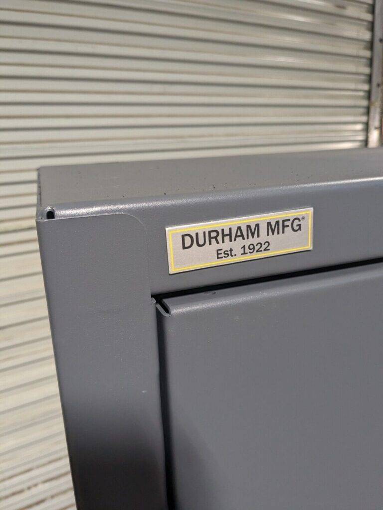 Durham Heavy Duty Storage Cabinet 4-Shelf 12 Ga. Steel 78" x 48" x 24" Damaged